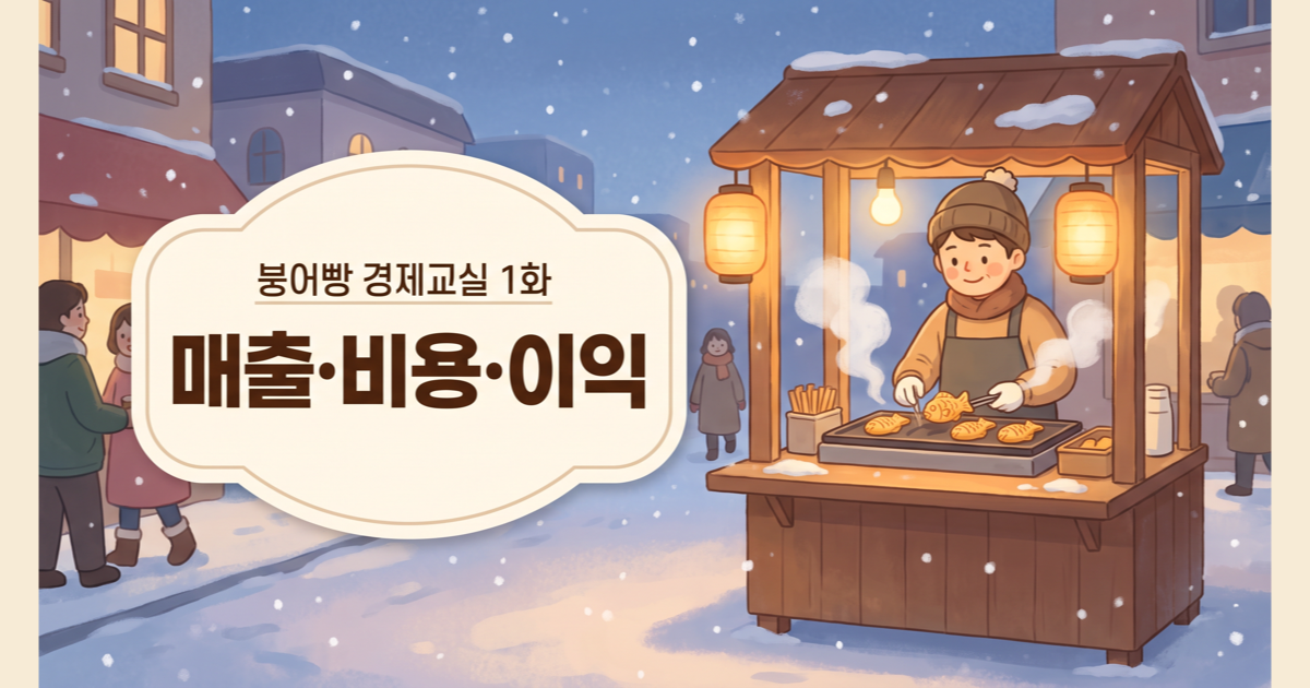붕어빵 1개 팔면 얼마 남을까? 매출·비용·이익 (붕어빵 경제교실 1화)