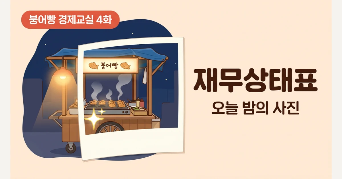 붕어빵 노점의 사진 한 장, 재무상태표 읽는 법 (붕어빵 경제교실 4화)