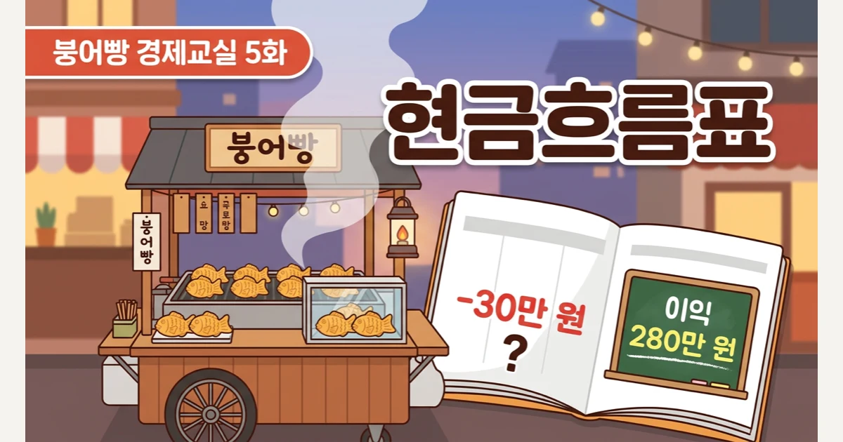 이익은 280만 원인데 통장은 왜 줄었을까? 현금흐름표 (붕어빵 경제교실 5화)