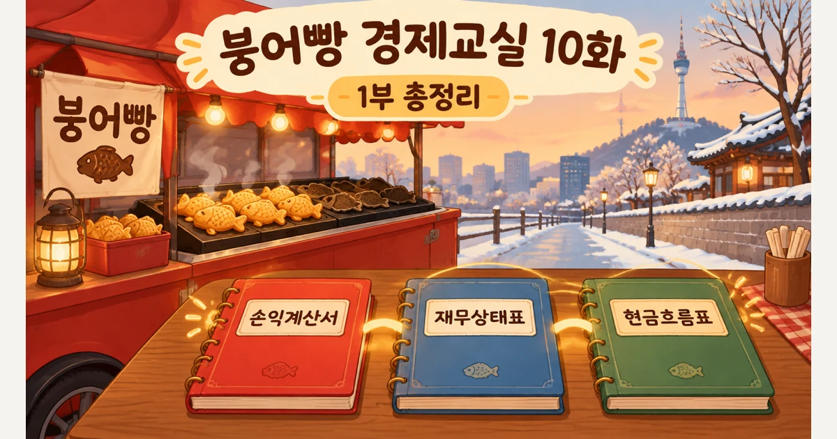 붕어빵 노점의 한 달, 장부 세 장으로 끝까지 따라가기 (붕어빵 경제교실 10화·1부 총정리)